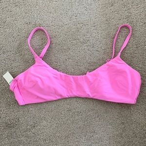 Bright pink Aerie bandeau bikini top - Size L
